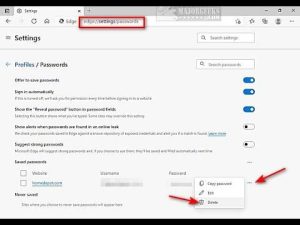 how to delete saved passwords from google chrome